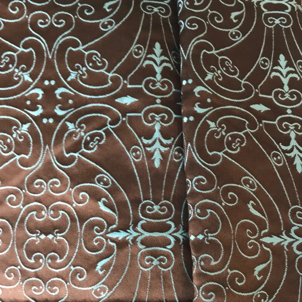 Brown and Blue Patterned shower curtain